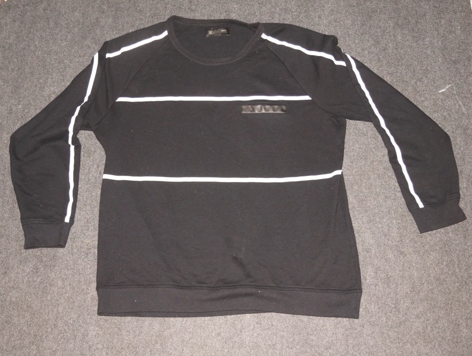 Camisa INC International Negra Blanca Rayas Manga Larga Hombre XXL Usada Foto 2 de 4