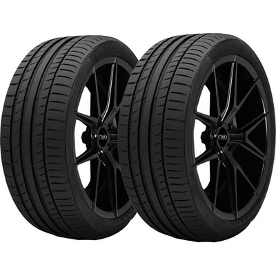 (QTY 2) 255/40ZR20 Continental Sport Contact 5P 101Y XL Black Wall Tires