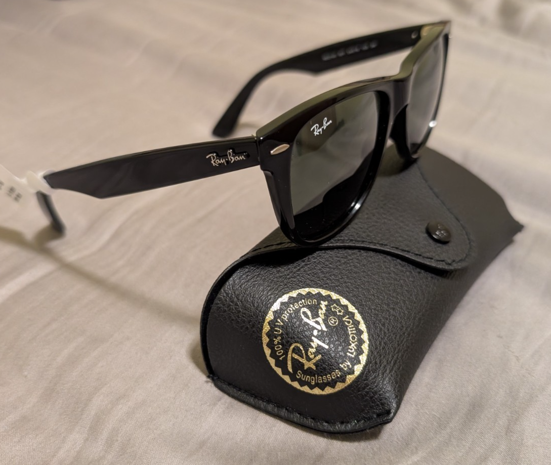 Hede　b&l ray ban wayfarer 50 22 FE Ray-Ban RB2140 901 50-22 Wayfarer Green Lenses Unisex
