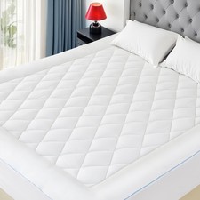 Twin XL Mattress Pad Cotton Mattress Pad Cover for College Dorm Quilted Mattr...