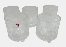 SET OF 5 IITTALA ICE TEXTURED TAPIO WIRKKALA ULTIMA THULE SHOT GLASSES