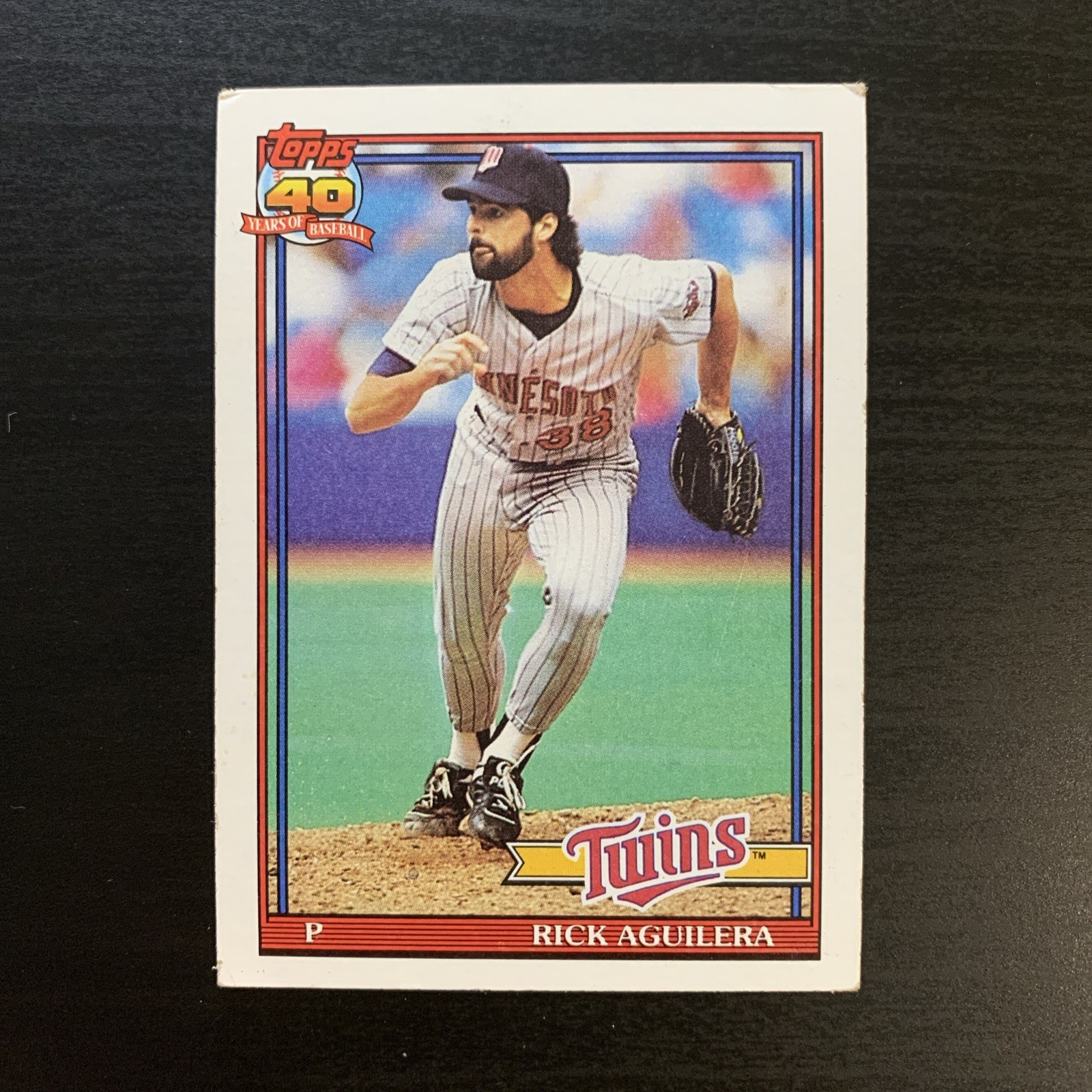 1991 Topps Minnesota Twins Baseball Card #318 Rick Aguilera