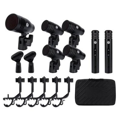 7 Piece Wired Dynamic Drum Mic Kit (Whole Metal)- Kick Bass, Tom/Snare & Cymb...