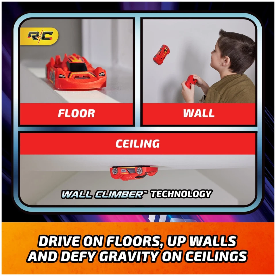 Air Hogs, Zero Gravity Sprint RC Car Wall Climber, Red USB Micro B Rechargeable - Image 3 of 4
