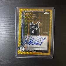 2025-26 Topps Chrome Gold Refractor Auto Rookie Drake Powell 💥1/50💥