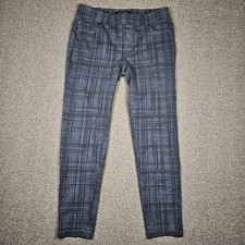 Liverpool Jean Co Pull On Leggings Womens 14/32 Night Sky Blue Plaid Business