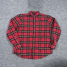 Ralph Lauren Shirt Mens Large Red Plaid Button Down Long Sleeve Cotton Casual