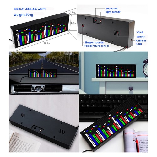 VU Meter Audio Analyzer 21.8*2.8*7.2cm ABS Material Music Spectrum Indicator - Picture 17 of 35