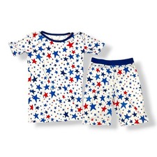 Little Sleepies Bright Stars Sz 5/6 Bamboo Pajama Set Patriotic Americana Summer