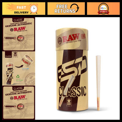 Classic King Size Pre-Rolled Cones - 100 Pack, Slow Burning Paper with Tips & Tu