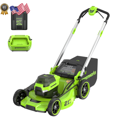 #ad Greenworks 60V 21 Push Lawn Mower 1 5.0 Ah Battery amp; Charger 2546502 NEW $578.76