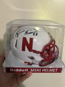 Mike Rozier Nebraska Cornhuskers Signed Mini Helmet JSA Authenticated with 83 HM
