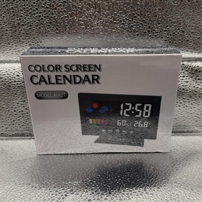 Color Screen Portable Weather Station Temp/Humidity Clock Calendar Alarm 8082T