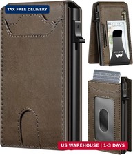Minimalist Automatic Pop Up Wallet for Men Slim RFID Blocking Metal Card Holder