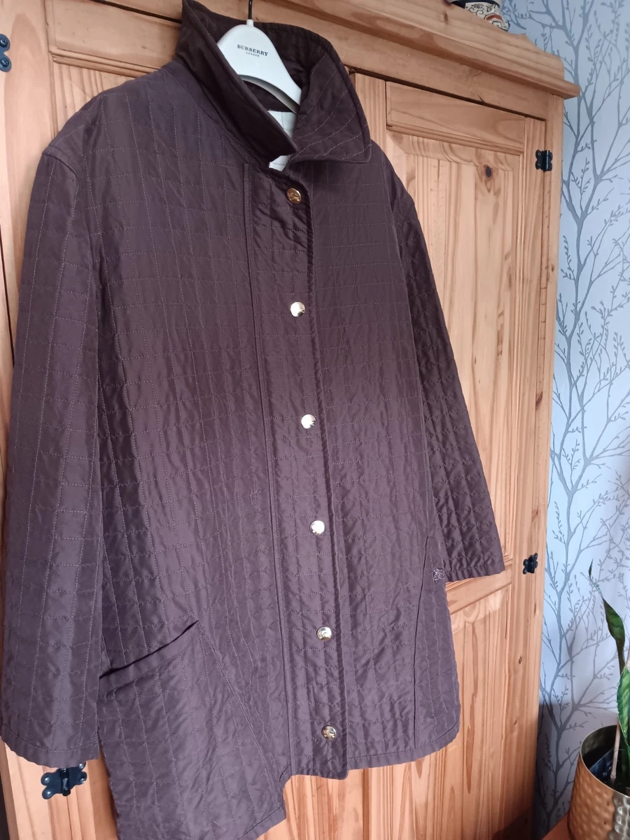 CHAQUETA ACOLCHADA BURBERRY MUJER VINTAGE MARRÓN CHOCOLATE GRANDE EXCELENTE ESTADO