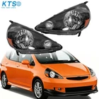 Replacement For Honda Fit 2007-2008 Halogen Headlight Headlamp Black Housing L+R