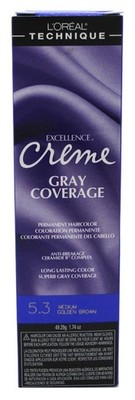 (3 PACK) Loreal Excel Creme Color #5.3 Medium Golden Brown 1.74oz