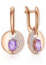 14K 585 Rotgold Ohrring 10-20222  AMETHYST Ne...