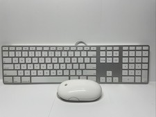 Apple White Aluminum USB Wired Keyboard A1243 and Apple wired Mouse A1152