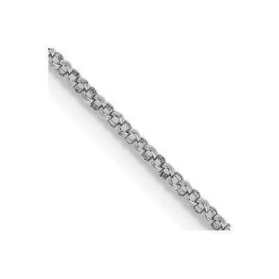 14K Weißgold 1,15 mm Rolo mit Karabinerverschluss Kette Halskette 20'' 1,81 gm