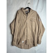 Bulwark FR Flame Resistant Work Shirt XL-LN Tan Westex UltraSoft SLU2KH6