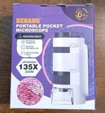 Handheld Portable Pocket Microscope for Kids - BEBANG 60x-135x (Lot Of 8)