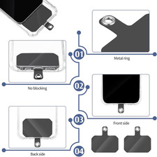 24 Pcs Phone Lanyard Tab Universal Phone Tether Patches TPU Replacement Patch...