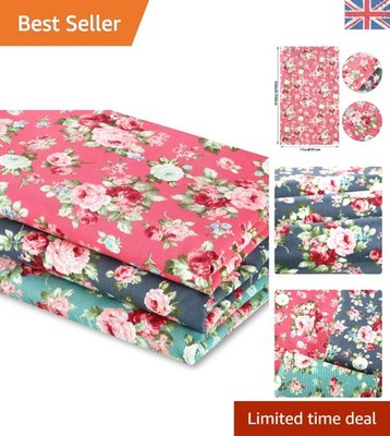 3er-Pack Vintage Rosenmuster Stoff - 62'' breit, ideal zum Quilten & Home Decor