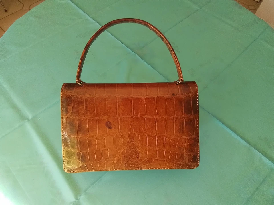 GRAND SAC A MAIN EN VERITABLE CUIR DE CROCODILE - Photo 3/4