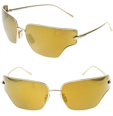 LOEWE LW40150U 40150 Metal SIGNATURE Mask Gold Mirrored Unisex Sunglass 32G
