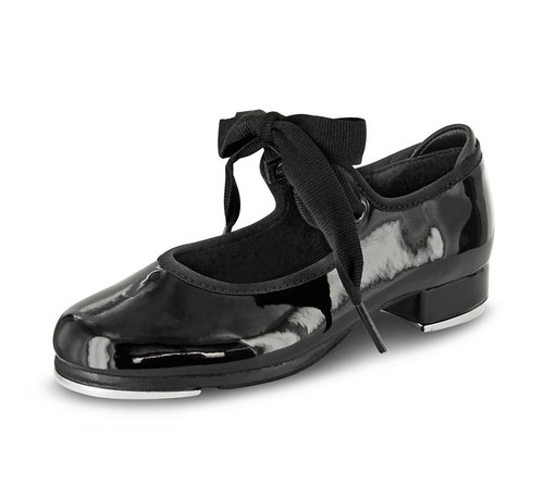 Bloch Childrens Annie Tyette Tap Shoes, Patent Black, EXCELLENT CONDITION size 4