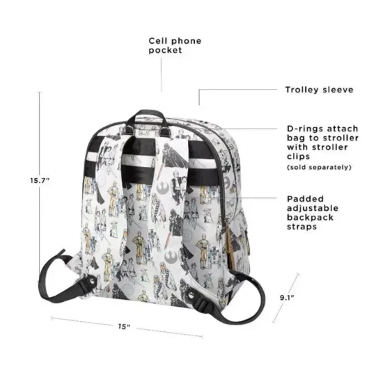 Mochila de pañales Petunia Pickle Bottom 2 en 1 provisiones The Star Wars Collection Foto 3 de 4