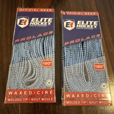 NIP Elite Hockey 120" blue skate laces Waxed Moulded Tips prolace lot of 2
