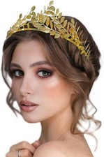 Gold Leaf Crowns for Women Girls Bride Wedding Tiaras Hair Accessories Bridal