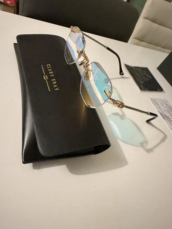 Clary Gray lunette de soleil berliner D.C plaqué OR 24K verre teinte - Photo 1/1