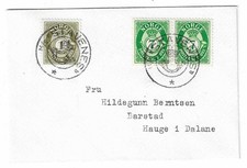 Norwegen Schiffspost Krone-Posthorn Stempel M/S STAVENES