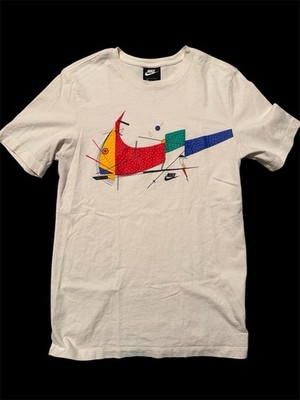 Nike Game Changer White Colorful Basketball Textured Swoosh Logo TShirt Size S