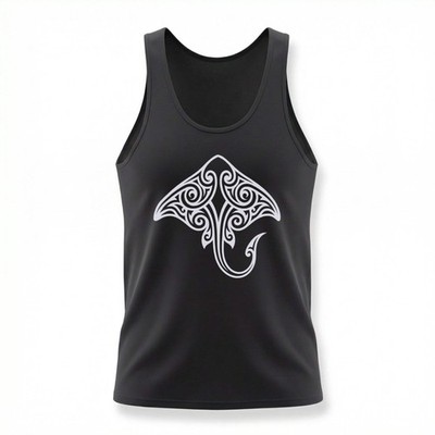 Polynesian Tribal Stingray Tank Top | Ocean Marine Unisex Graphic Tee Stingray