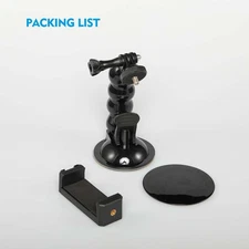Strong Suction 4-Section Action Camera Car Suction Cup Mount for Various Cars