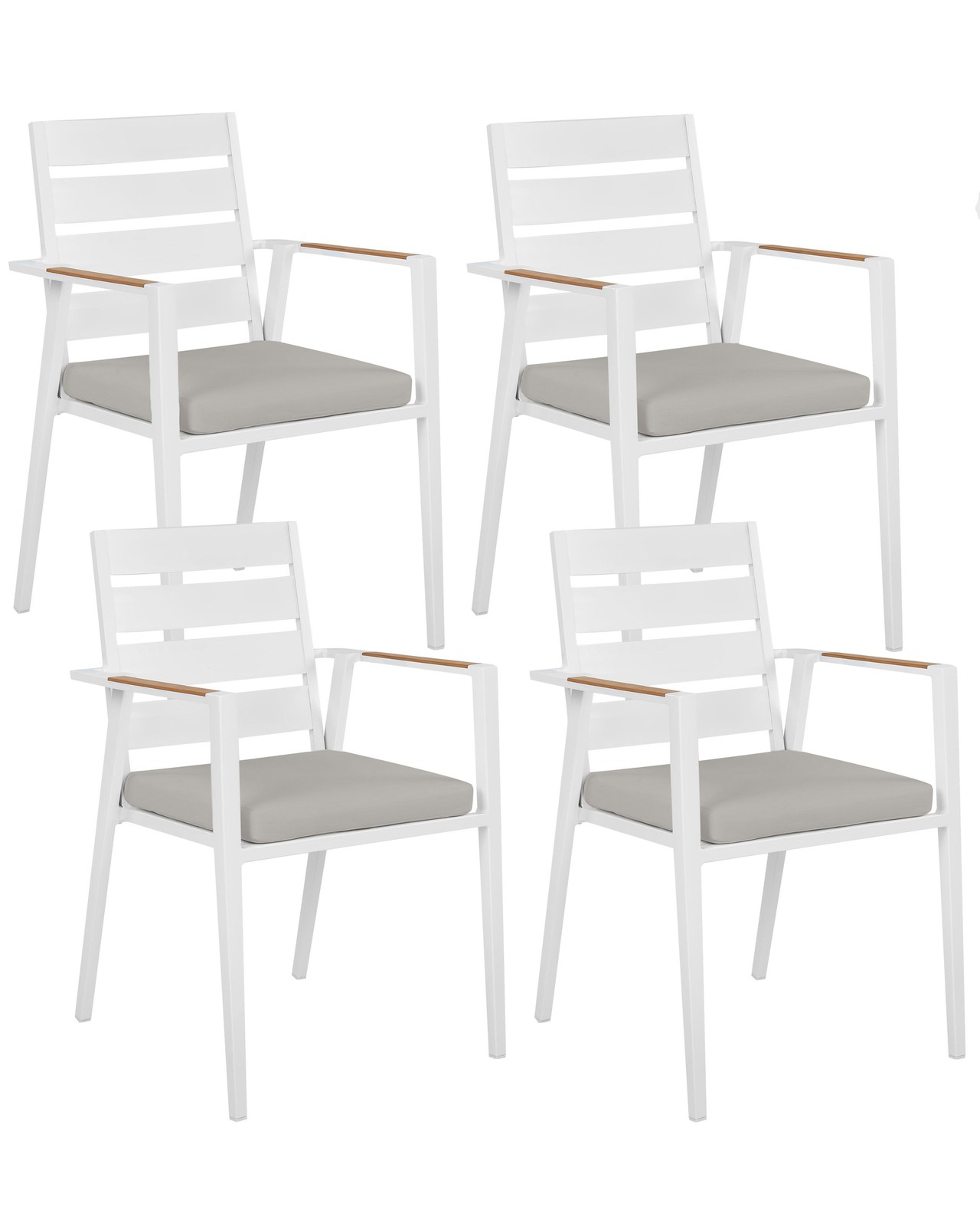 Set di 4 sedie da giardino con cuscini TAVIANO Grigio Metallo
