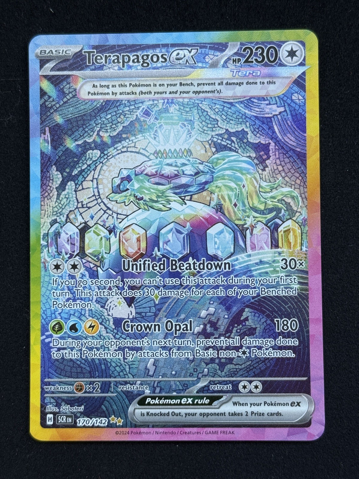 Terapagos ex 170/142 Stellar Crown Pokemon Near Mint Pokemon Card