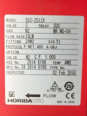 HORIBA STEC SEC-Z512X DIGITALER MASSENDURCHFLUSSREGLER N2 1SLM F-NET RS485 MG-04