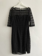 Coast Black Vintage Lace Dress Size 12UK