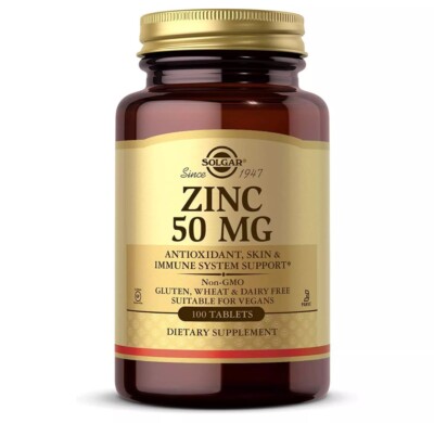 Solgar Zinc 50 mg 100 Tablets