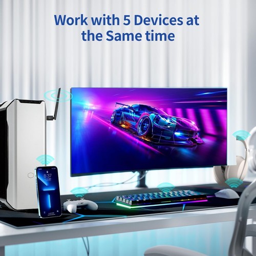 Long Range USB Bluetooth 5.3 Adapter für PC Desktop, 150M Wireless Transmitter - Bild 5 von 9