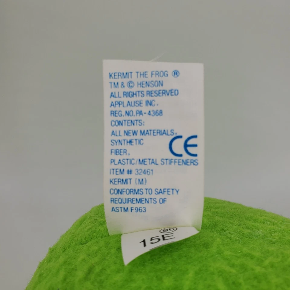 Peluche Applause Kermit la Rana Posable Jim Henson Muppets 19” Brazos de Alambre Patas Foto 3 de 4