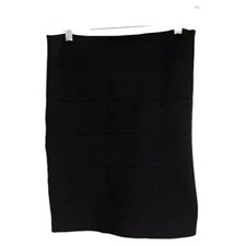 SPANDEX Women  s Black Stretchable Fitted Pleated Mini Skirt  -SMALL