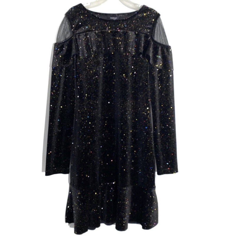 BeBe Black Glitter Dress Girls Size 14 | eBay BeBe Black Glitter Dress Girls Size 14 | eBay