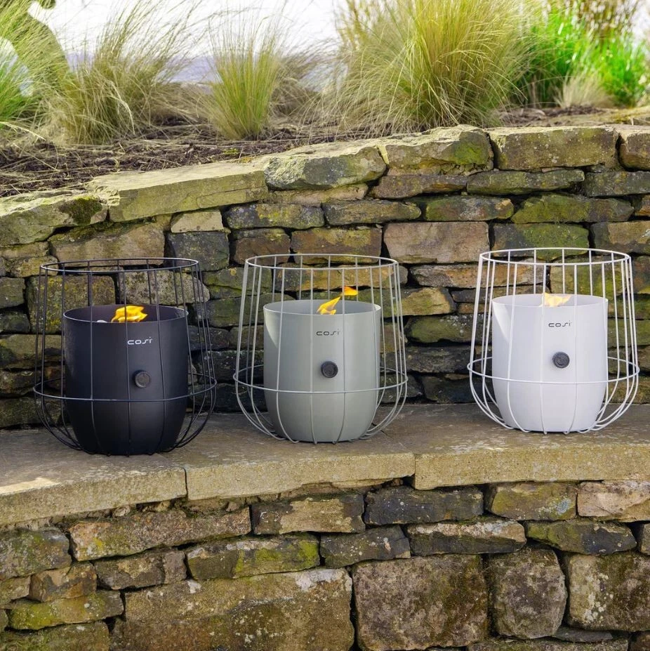 White Fire Pit Lantern Outdoor Gas Heater Basket Garden Portable Camping Fire - Image 4 of 4