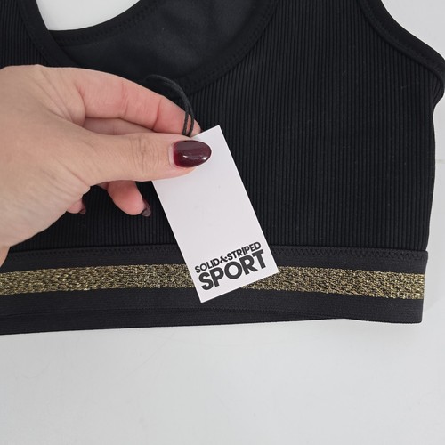 Solid & Striped Sport NEW Black High Tide Ribbed Sports Bra Size XS - Picture 3 of 6